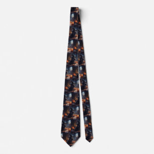 Cocker Spaniel Pumpkins Halloween Scary Tie
