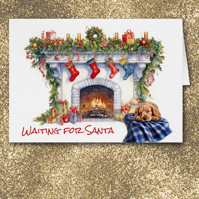 Cocker Spaniel Puppy Fireplace Wait for Santa (Creator Uploaded)