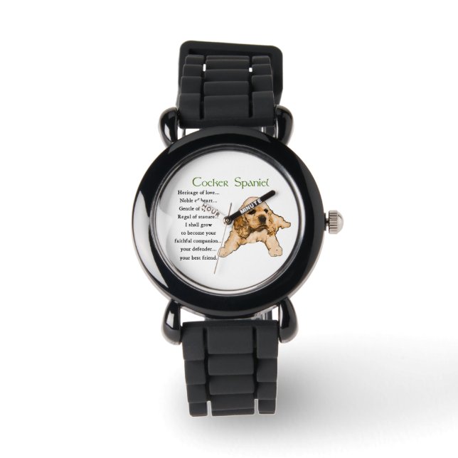 Cocker Spaniel Puppy Lovers Art Watch (Front)