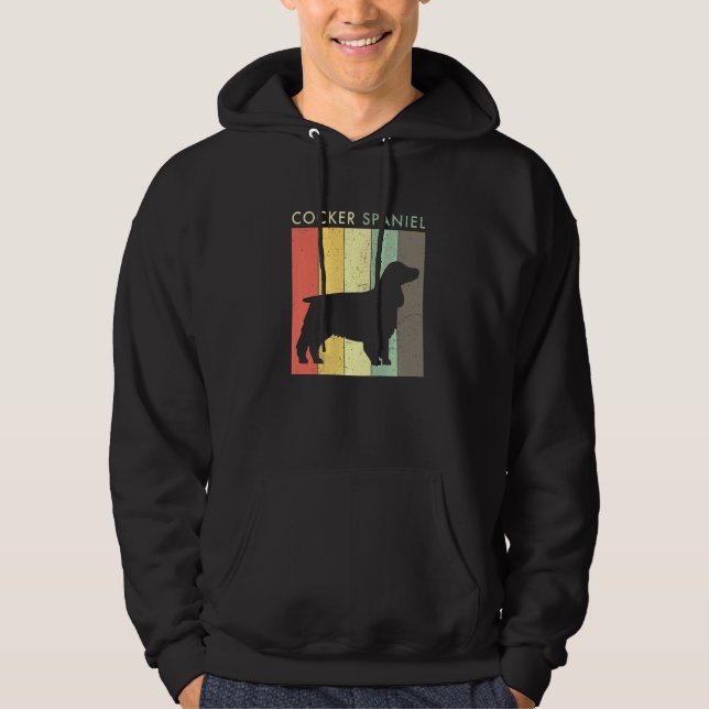 Cocker Spaniel Retro Vintage Style Hoodie (Front)