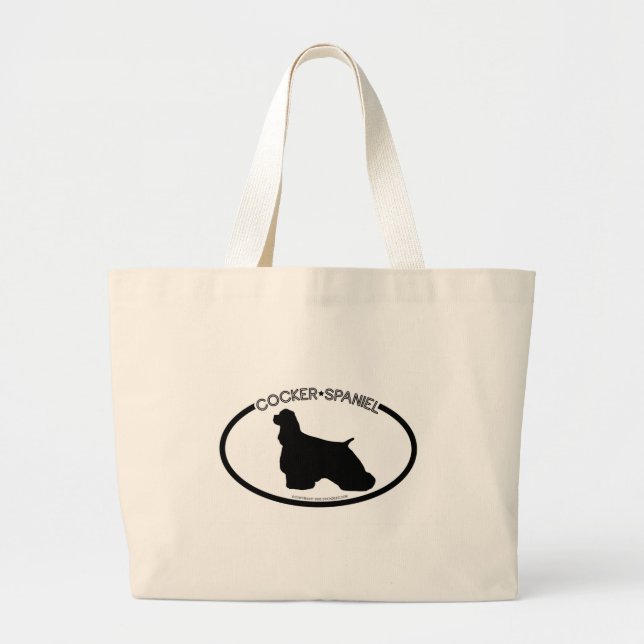 Cocker Spaniel Silhouette Black Bag (Front)