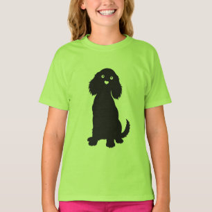 Cocker Spaniel Silhouette with Heart Nose T-Shirt