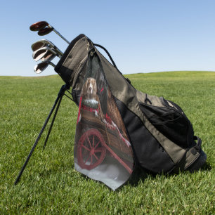 Cocker Spaniel Snowy Sleigh Christmas Decor   Golf Towel