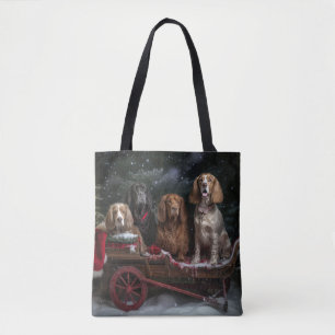 Cocker Spaniel Snowy Sleigh Christmas Decor Tote Bag