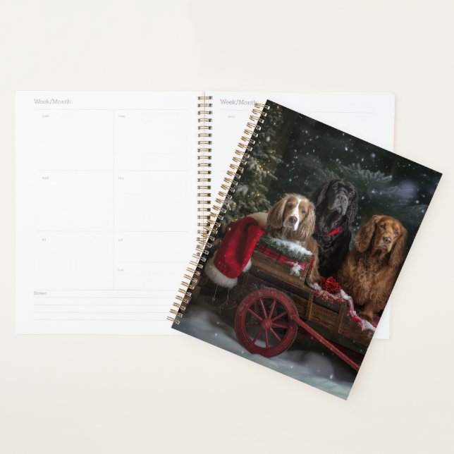 Cocker Spaniel Snowy Sleigh Décor de Noël (Devant avec enveloppe)
