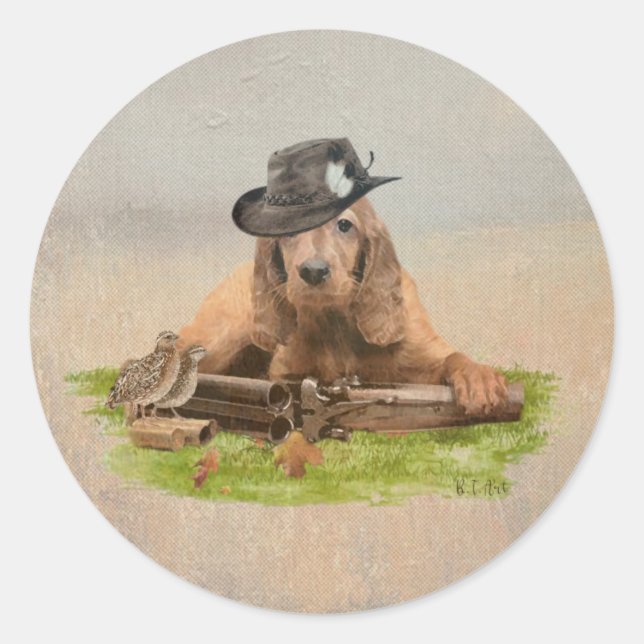 Cocker Spaniel Tapestry Poster Acrylic Print Tript Classic Round Sticker (Front)