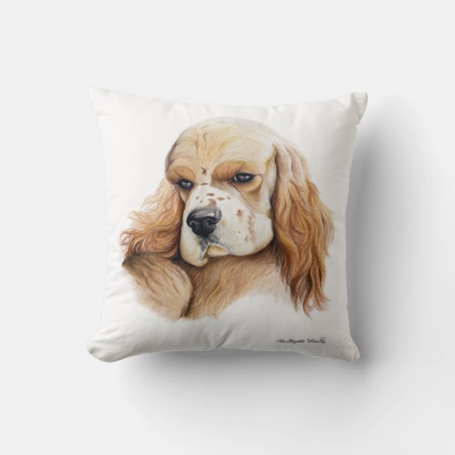 Cocker Spaniel Throw Pillow (Front)