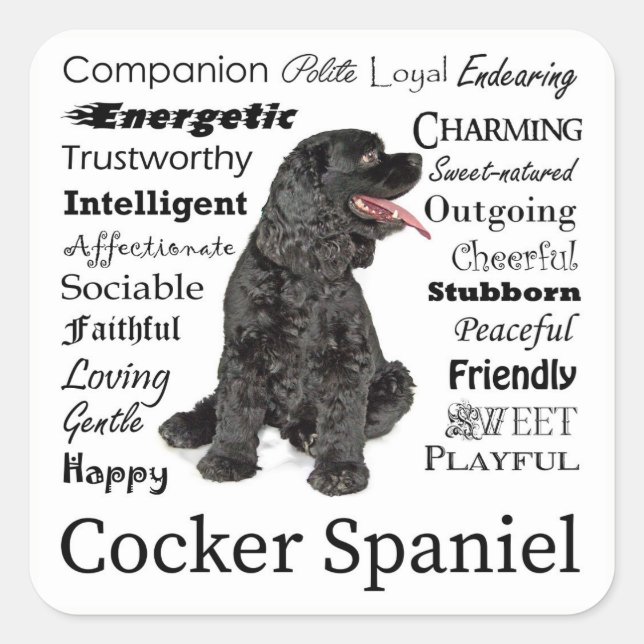 Cocker Spaniel Traits Stickers (Front)