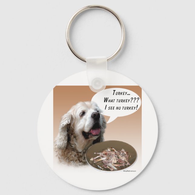 Cocker Spaniel Turkey Keychain (Front)