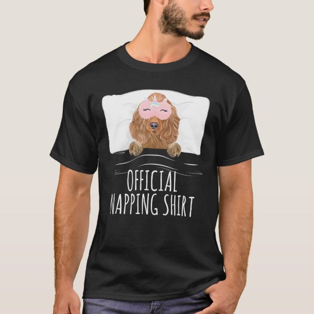 Cocker Spaniel Unicorn Sleep Mask Official Napping T-Shirt (Front)