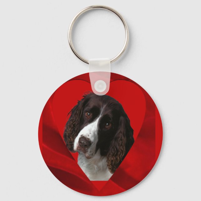 Cocker Spaniel Valentine Keychain (Front)