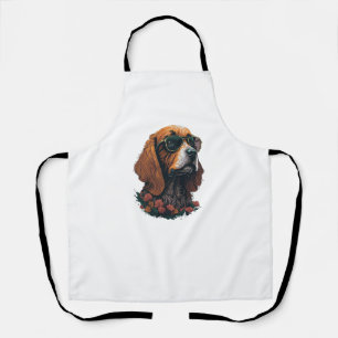 Cocker Spaniel wearing Shades - Flower Splash   Apron