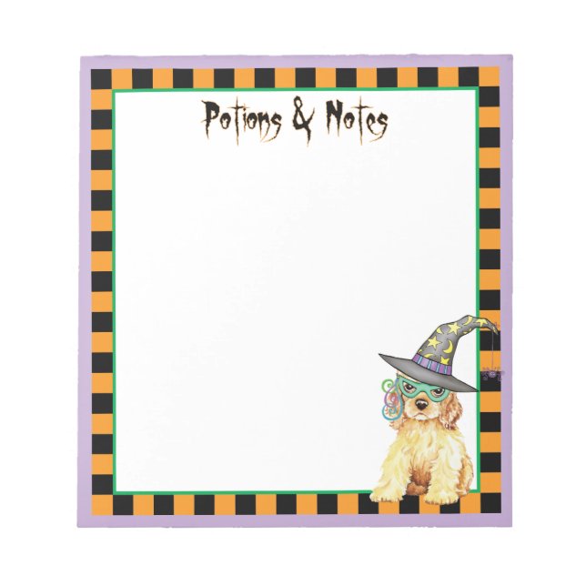 Cocker Spaniel Witch Notepad (Front)