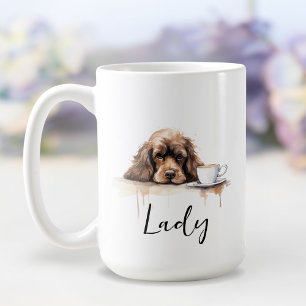 Cocker Spaniel with coffee mug, dog with attitude Coffee Mug