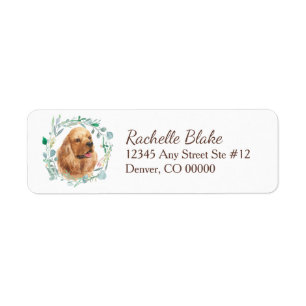 Cocker Spaniel Wreath Return Address