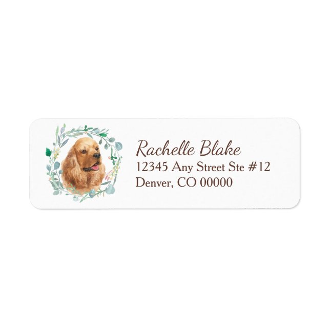 Cocker Spaniel Wreath Return Address (Front)
