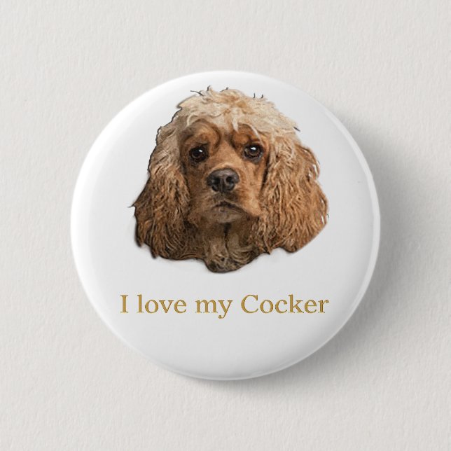 cocker Spaniels 2 Inch Round Button (Front)