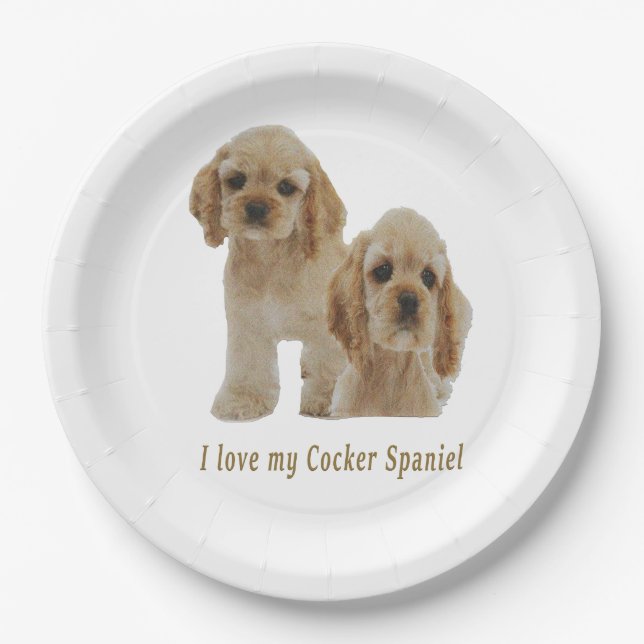 cocker spaniels paper plate (Front)