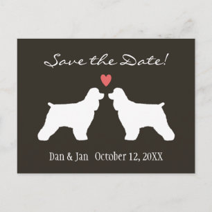 Cocker Spaniels Wedding Save the Date Announcement Postcard