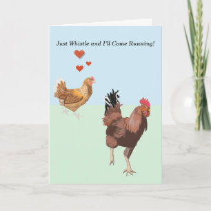 Cockerel and Chicken Valentine’s Holiday Card