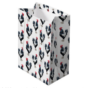 Cockerel Chicken Pattern Design Medium Gift Bag