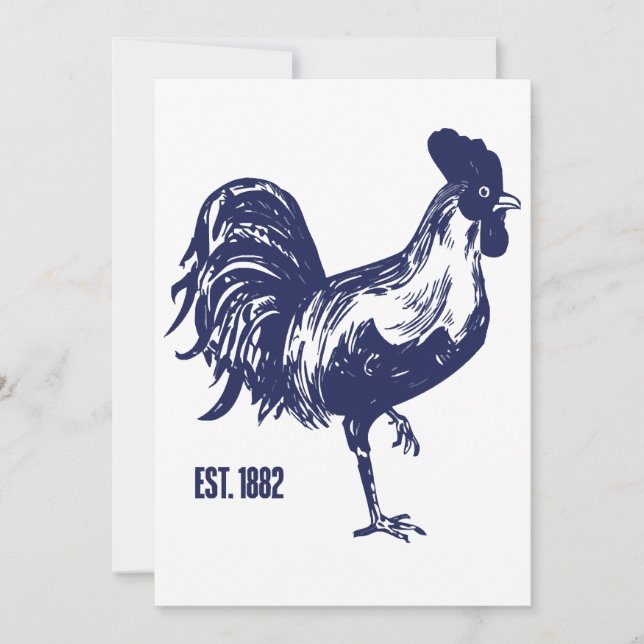 Cockerel Est. 1882  Invitation (Front)