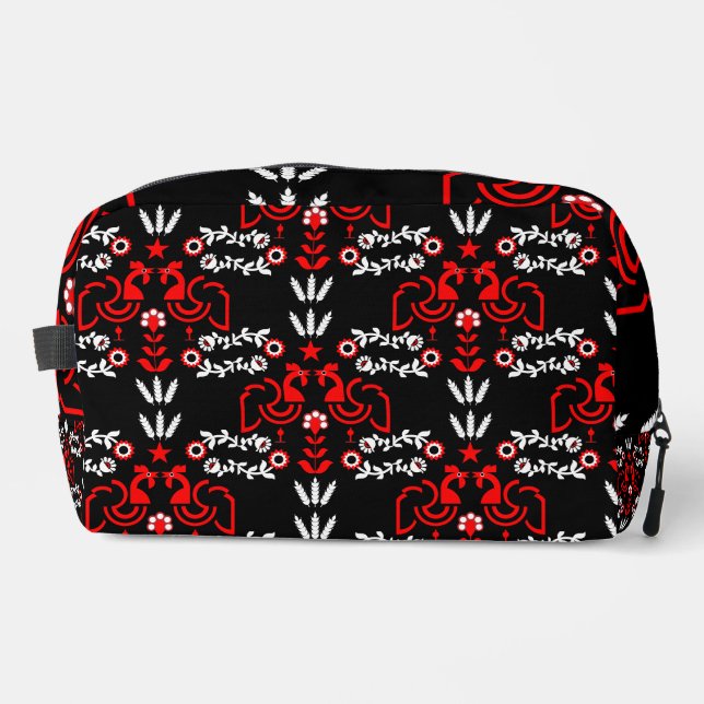 Cockerel Scandinavian Folk Art   Dopp Kit (Front)