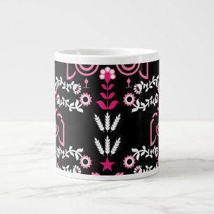 Cockerel Scandinavian Folk Art Large Coffee Mug