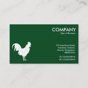 Cockerel Symbol - White on Dark Green 02481c Business Card
