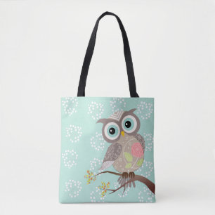 Cocking Head New Fancy Owl All over Print Tote Bag