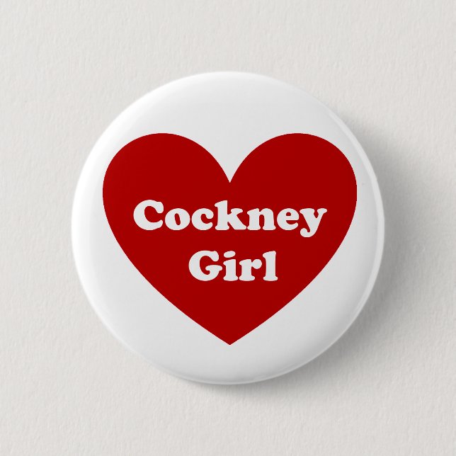 Cockney Girl 2 Inch Round Button (Front)
