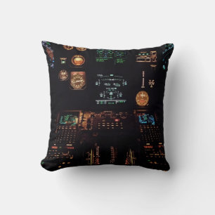 Cockpit Instrument Panel Throw Pillow