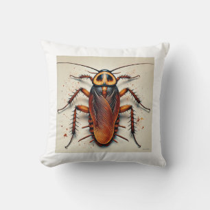 Cockroach 010924IREF241 - Watercolor Throw Pillow