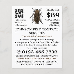 Cockroach Design, Pest Control Advertising Flyer