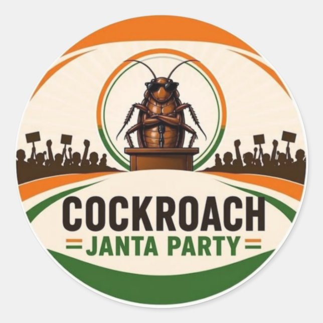 Cockroach Janta Party Logo Sticker  (Front)