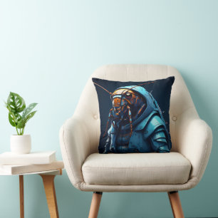 cockroach man throw pillow