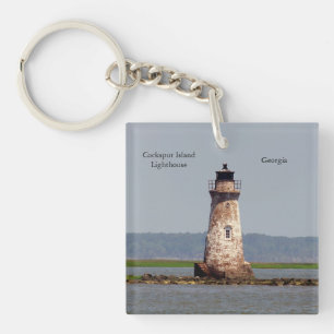 Cockspur Island Lighthouse acrylic key chain