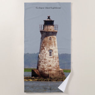 Cockspur Island Lighthouse beach towel