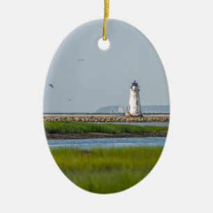 cockspur island lighthouse savannah georgia ceramic ornament