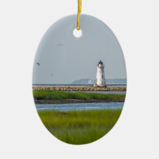 cockspur island lighthouse savannah georgia ceramic ornament