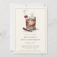 Cocktail 50th Birthday Party Invitation