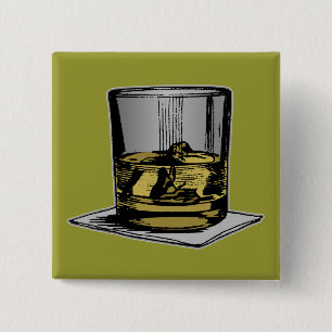 Cocktail and Napkin Design 2 Inch Square Button