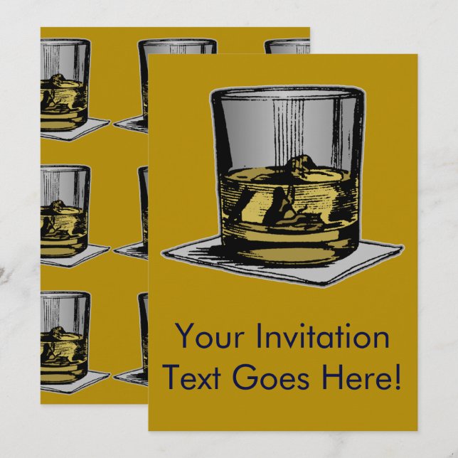 Cocktail and Napkin Design Invitation (Front/Back)