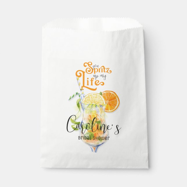 Cocktail Aperol Spritz Italian Style Bridal Shower Favour Bag (Front)