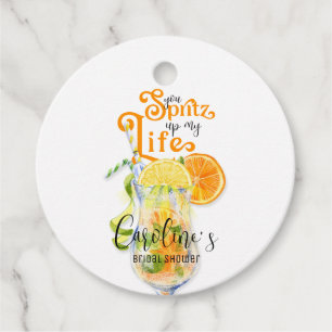 Cocktail Aperol Spritz Italian Style Bridal Shower Favour Tags