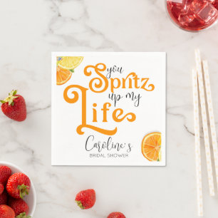 Cocktail Aperol Spritz Italian Style Bridal Shower Napkin