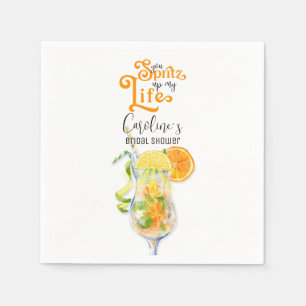 Cocktail Aperol Spritz Italian Style Bridal Shower Napkin