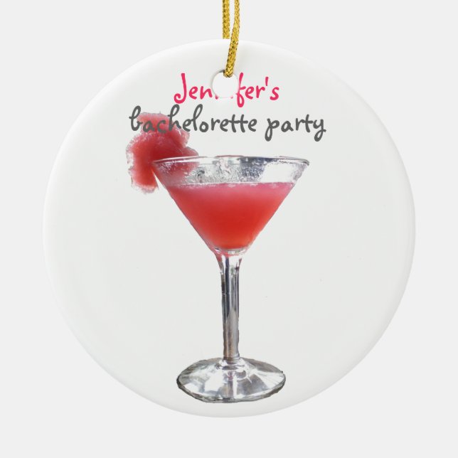 Cocktail Bachelorette Ceramic Ornament (Front)