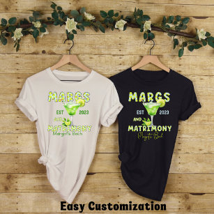 Cocktail Bachelorette Party-Margs and Matrimony T-Shirt