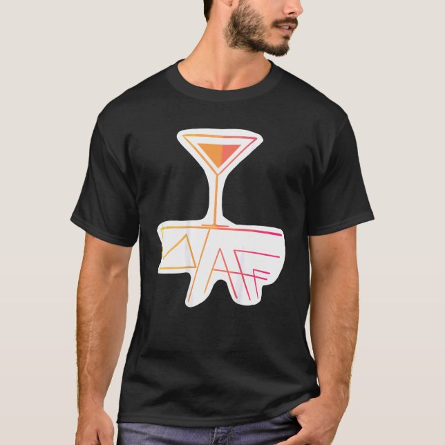 Cocktail Bar Staff for aperitif lounge bar on back T-Shirt (Front)